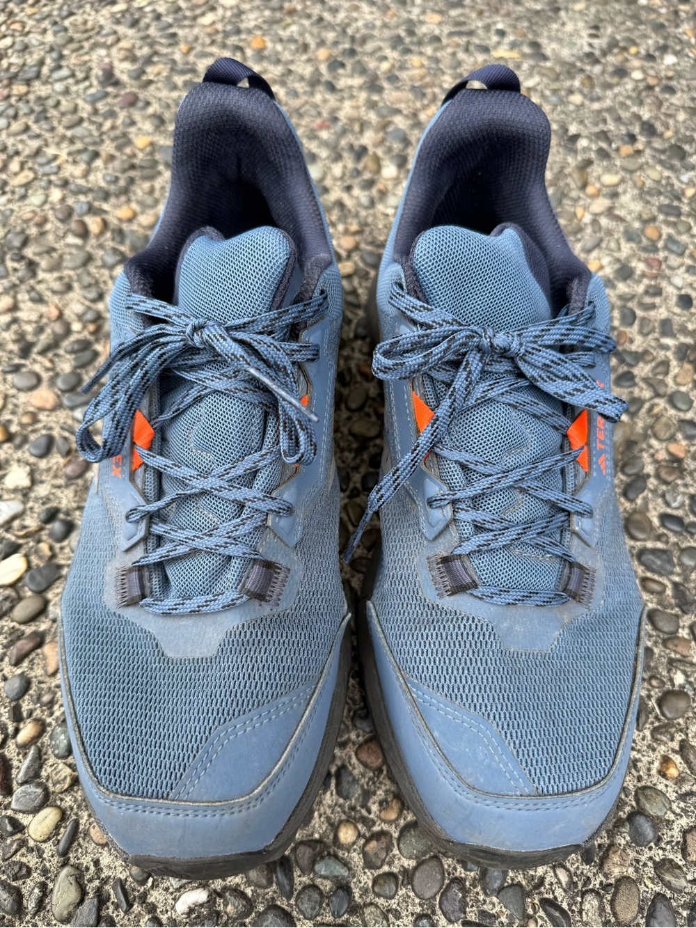 Adidas Men's Terrex Blue Trail Sneakers with Orange Accent